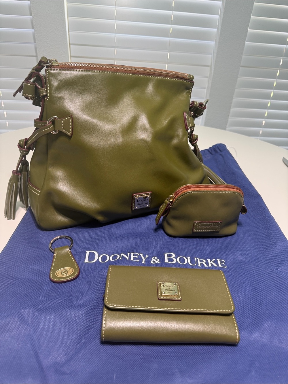 Dooney & Bourke Olive Tegen Shoulder Bag with Wallet, Coin Pouch & Key Fob